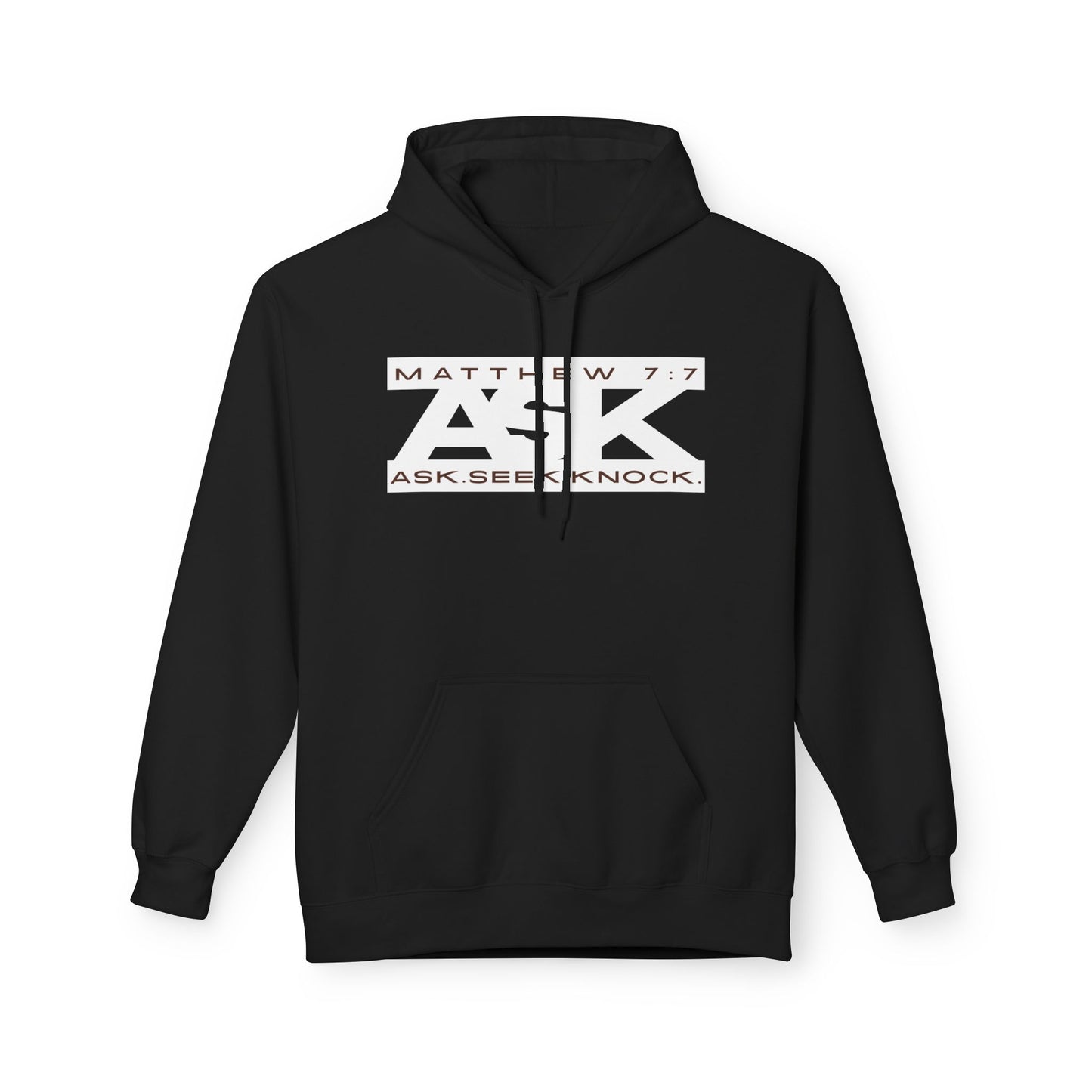 Inspirational Fleece Hoodie - Ask, Seek, Knock - Unisex