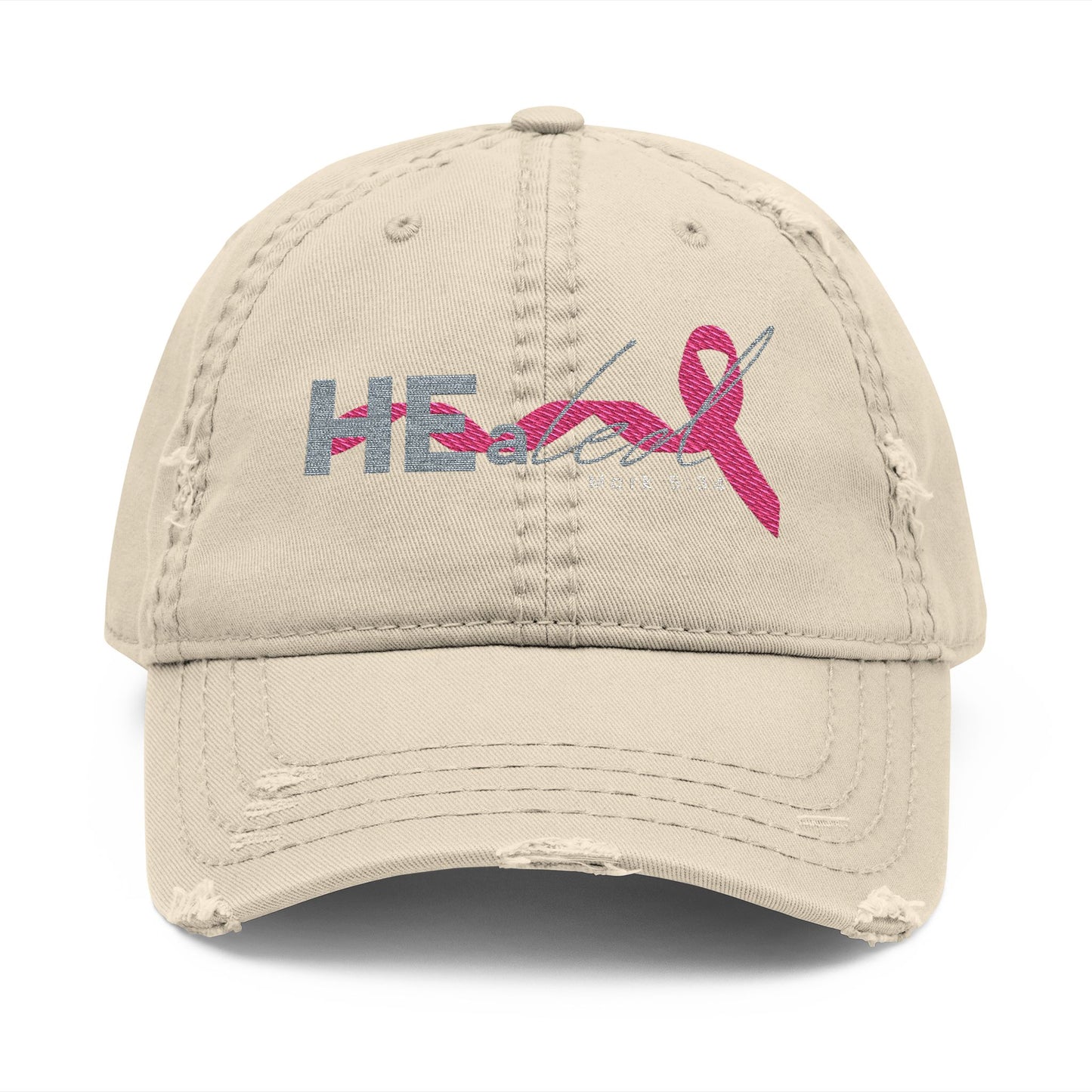 HEaLED Breast Cancer Awareness Distressed Dad Cap