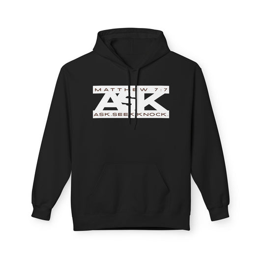 Inspirational Fleece Hoodie - Ask, Seek, Knock - Unisex