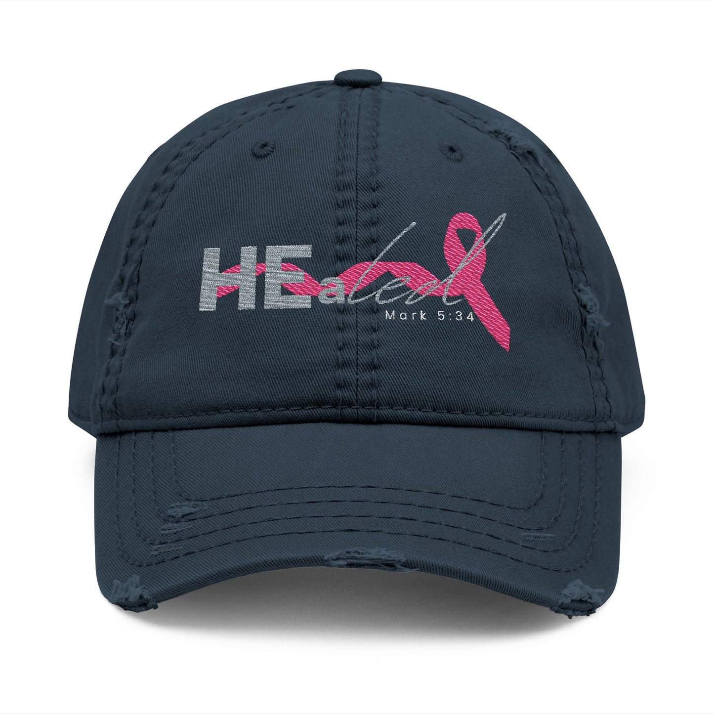 HEaLED Breast Cancer Awareness Distressed Dad Cap