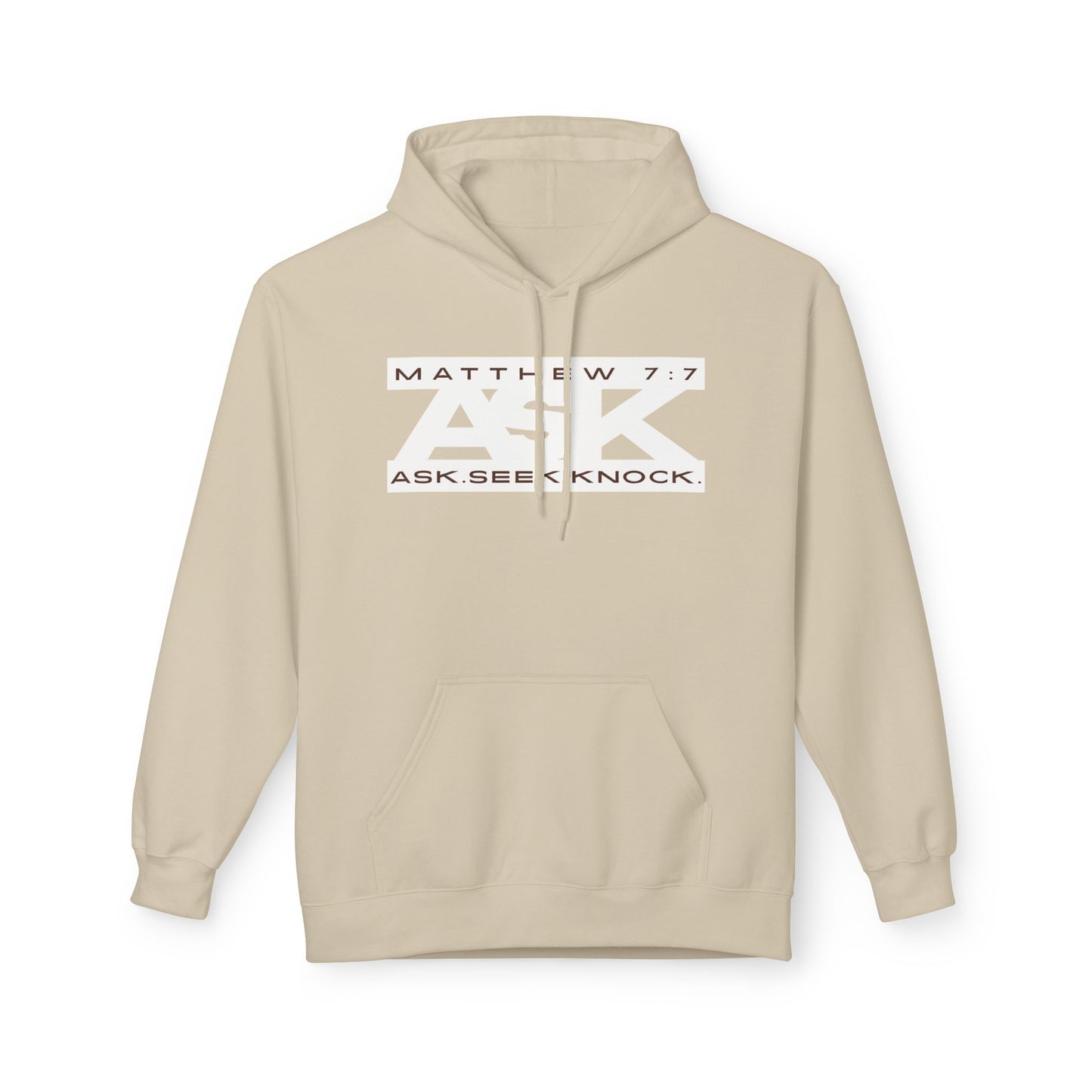 Inspirational Fleece Hoodie - Ask, Seek, Knock - Unisex
